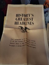 &quot;History&#39;s Greatest Newspaper Headlines&quot; (1971) reproduction - £7.76 GBP