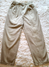 Womens Size 16 Casual Corner Khaki Cuffed Vintage High Waist Pants - £10.29 GBP