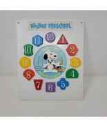 Vintage 1965 Snoopy Shape Clock Hasbro Made in USA Preschool Wall Hanging - £10.85 GBP