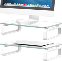 Hemudu 2 Pack Computer Monitor Stand Riser Multi Media Desktop Stand For... - $44.98
