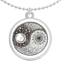 Yin Yang Sun Moon Round Pendant Necklace Beautiful Fashion Jewelry - £8.60 GBP