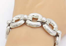 MEXICO 925 Sterling Silver - Vintage Industrial Round Chain Bracelet - BT2276 - £128.30 GBP