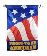 PROUD TO BE AN AMERICAN Garden Flag Banner Double Sided Appliqued Yard 2... - $172.28 MXN