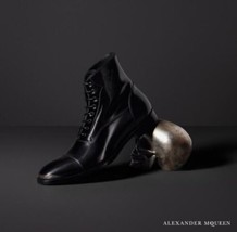 Alexander McQueen Engraved Laced Captoe Boot. Size 9.5 USA 42.5 EU. - $579.54