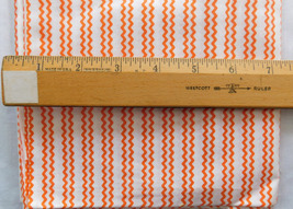 Fabric Cotton Print, Geometric Orange Zig Zag Stripes on White, 44 W 1 1/4 Yards - £7.97 GBP