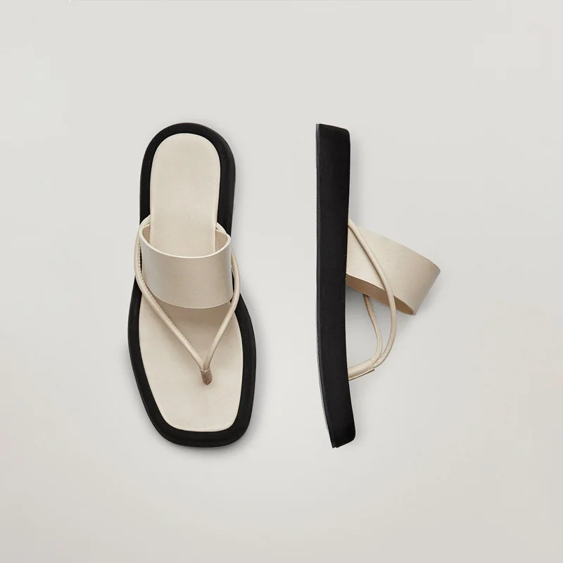 Summer 2024 New Student Flip-Flat Roman Sandals Women&#39;s All-match Thick-soled Sa - £52.57 GBP