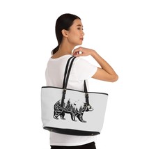Wild Forest PU Leather Shoulder Bag with Black &amp; White Bear Illustration - $58.71