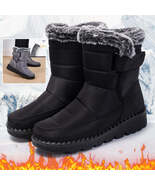 Snow Boots Winter Warm Hook And Loop Fastener Plush Shoes Women Waterpro... - $59.94