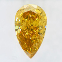 Pear Shape Diamond Natural Fancy Yellow Brown 0.48 Carat SI2 IGI Certificate - £371.80 GBP