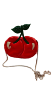  Betsey Johnson Kitsch Cherries Crossbody Tie the Knot Cherry Red Bag Purse  - £58.84 GBP