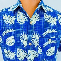 Joe Marlin Hawaiian Aloha M Shirt Palm Tree Leaves Floral Tropical Comfort Fit - £35.96 GBP