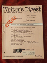 WRITERs DIGEST September 1974 Money William Bradford Huie Bob Ward  - £11.38 GBP