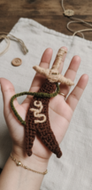 Handmade Crochet Zulfiqar Sword Keychain – Islamic Warrior Amigurumi Charm - $25.00
