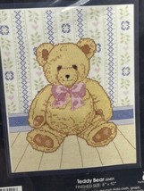 Teddy Bear Counted Cross Stitch Kit Nursery Golden Bee 8&quot; x 10&quot; with Frame NEW - £3.98 GBP