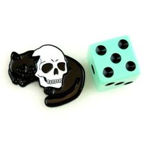 Black Cat Napping with Skull Enamel Pin Cute Catnap image 4