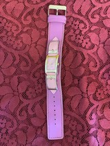 Vintage Purple Rectangular Watch double buckle band Quartz Japan Mvmt SS Back - £4.57 GBP