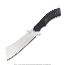 12” Mini Cleaver Tactical Hunting Knife G10 Handle Nylon Sheath Black Silver - £22.65 GBP