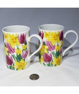 Set of 2 Dunoon Primavera Tulips and Daffodils Mug Helen Sandiford Scotl... - £18.25 GBP