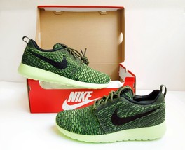 Authenticity Guarantee 
Nike Roshe One Flyknit. Green/Black//Lime. Women&#39;s Sh... - £75.93 GBP