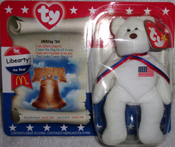 Ty Liberty Bear Beanie Baby McDonald&#39;s 2000 In Package - £3.92 GBP
