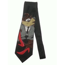 Looney Tunes Mania Men Dress Polyester Tie Black with Print Cartoon graphic - £9.19 GBP