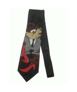 Looney Tunes Mania Men Dress Polyester Tie Black with Print Cartoon graphic - £9.22 GBP