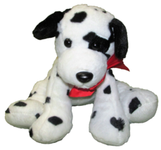 Animal Adventure Dalmatian Plush Puppy 8&quot; Dog 2016 Stuffed Animal Red Ribbon Toy - £12.34 GBP