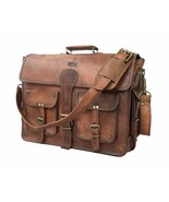 Cuero 18in Vintage Handmade Brown Leather Laptop Bag - $60.00