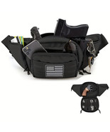 Waterproof Tactical Fanny Pack Holster with Molle System and USA Flag Patch - £22.93 GBP