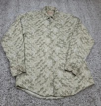 VTG Woolrich Medium Shirt Elk Wolf Bear All Over Print Long Sleeve Button Mens - £16.39 GBP
