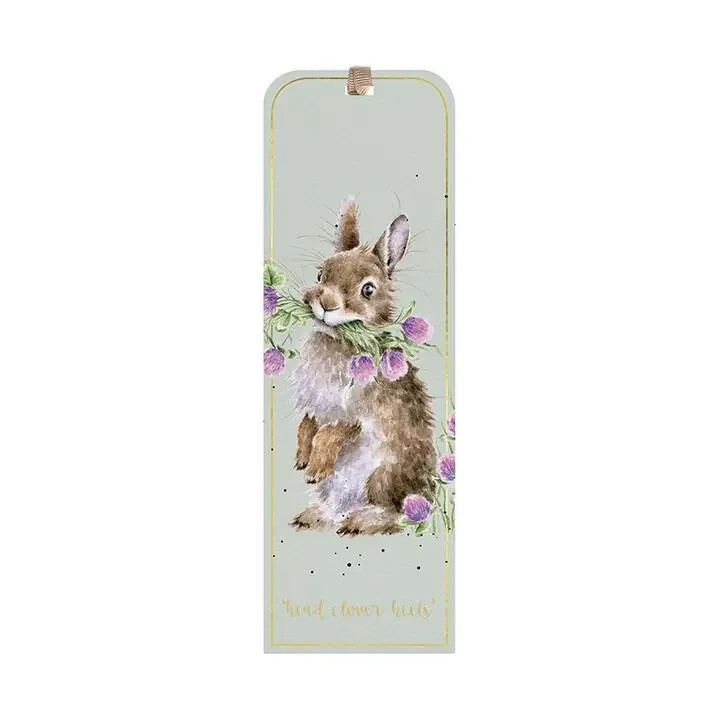 Wrendale Designs Head Clover Heels Bunny Rabbit Bookmark with Gold Foil ... - $2.97
