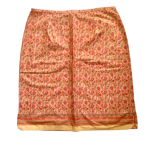 Faded Glory Vintage Womens Summer Floral Skirt Size XL 18-18 Orange Yellow - $14.97