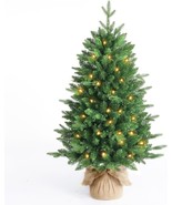 Mini Christmas Tree 4 Foot Christmas Tree pre lit with Lights and Cloth ... - $162.36