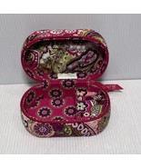 Vera Bradley Oval Travel Jewelry Case Pink And Purple Pattern Zip Around - €11,96 EUR