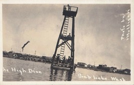 1910-30 AZO Real Photo Postcard RPPC Soap Lake Washington - The High Dive Exc. - $41.53