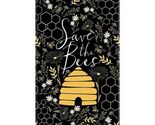24" X 44" Panel Save the Bees Honeycomb Beehive Cotton Fabric Panel (D383.68)