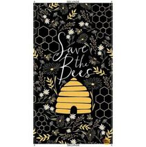 24" X 44" Panel Save the Bees Honeycomb Beehive Cotton Fabric Panel (D38... - $9.30