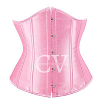 Women&#39;s Pink Underbust Corset Waist Shaper Cincher burlesque Costume Bus... - $59.99+