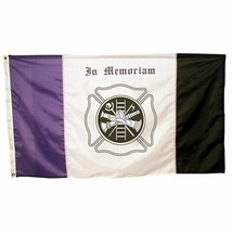 3X5 Fire Memorial Flag Purple And Black Flag Banner In Memoriam Flag Banner - £28.11 GBP