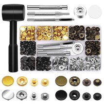 15Mm Leather Snap Button Kits With Hammer Punch Spacer, 90 Sets Metal Sn... - $31.15