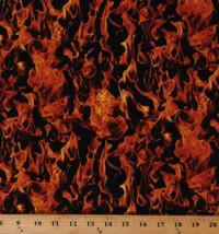 Cotton Landscape Fire Flames Firefighters Firefighting Fabric Print BTY D471.46 - £28.76 GBP