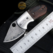 Tactical Damascus Blade Pocket Folding Knife Useful For Camping Hunting Outdoor - £33.16 GBP