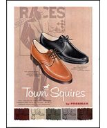 1950s Freeman Shoes For Men PRINT AD &quot;Town Squires&quot; BX3 - $139.67 MXN