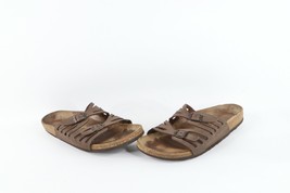 Vtg Birkenstock Womens 9 Distressed Suede Leather Web Strap Buckle Sanda... - $39.55