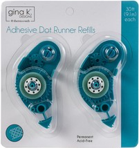 Gina K Designs Adhesive Dot Runner Refill 30ft 2/Pkg-Permanent - £14.89 GBP