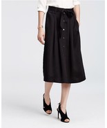 Ann Taylor Button Tie-Waist Midi Skirt Black Size 0  - $947.72 MXN