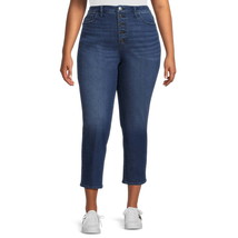 Terra &amp; Sky Women&#39;s Plus Size 4-Way Stretch Curvy Jeans 28&quot; Inseam Dark ... - $25.73