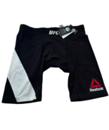 NWT UFC Reebok 2XL Octagon Vale Tudo Shorts w/DRAWSTRING Black w/White L... - $61.70