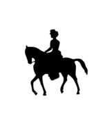 Sidesaddle Horse and Rider Equine Decal Black Silhouette Profile Sticker... - $5.00