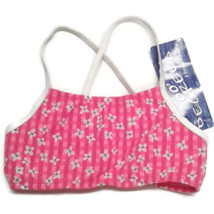Girls 6 bathing suit swimsuit top only Pink plaid flowers - £7.07 GBP